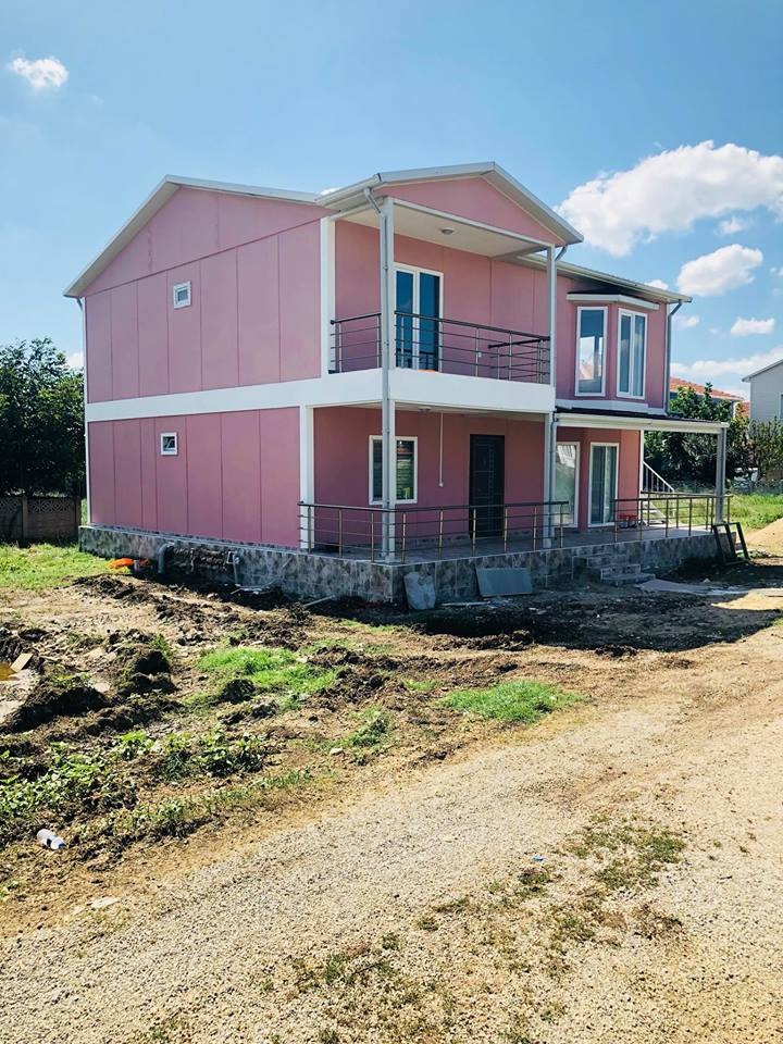 Muş dubleks 140 m² prefabrik ev dış cephe görünümü