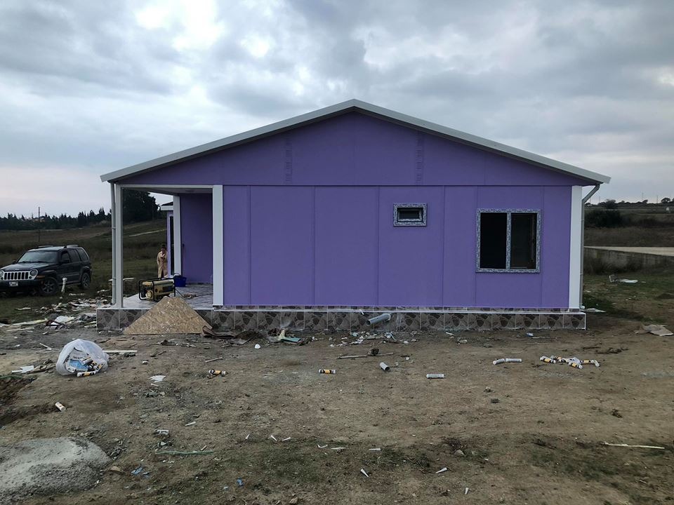 Aksaray prefabrik ev ön cephe teslim edilmiş proje