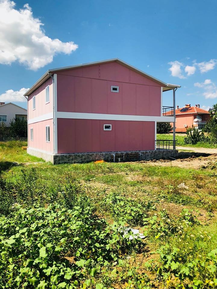 Fibercement duvarlı dubleks prefabrik ev