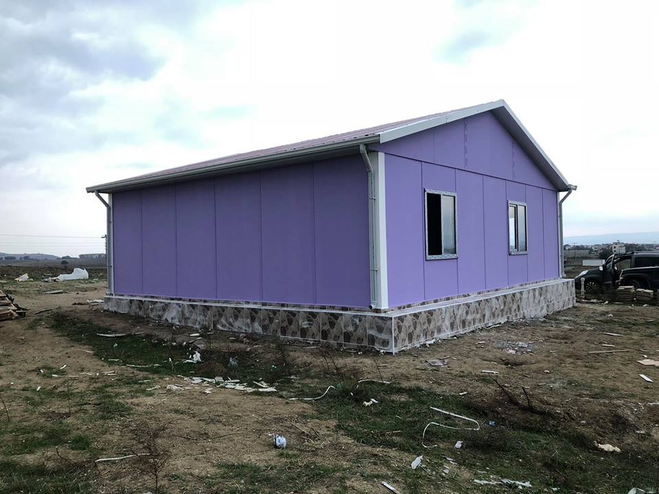 Aksaray 60 m² prefabrik ev dış cephe görünümü beton dahil anahtar teslim
