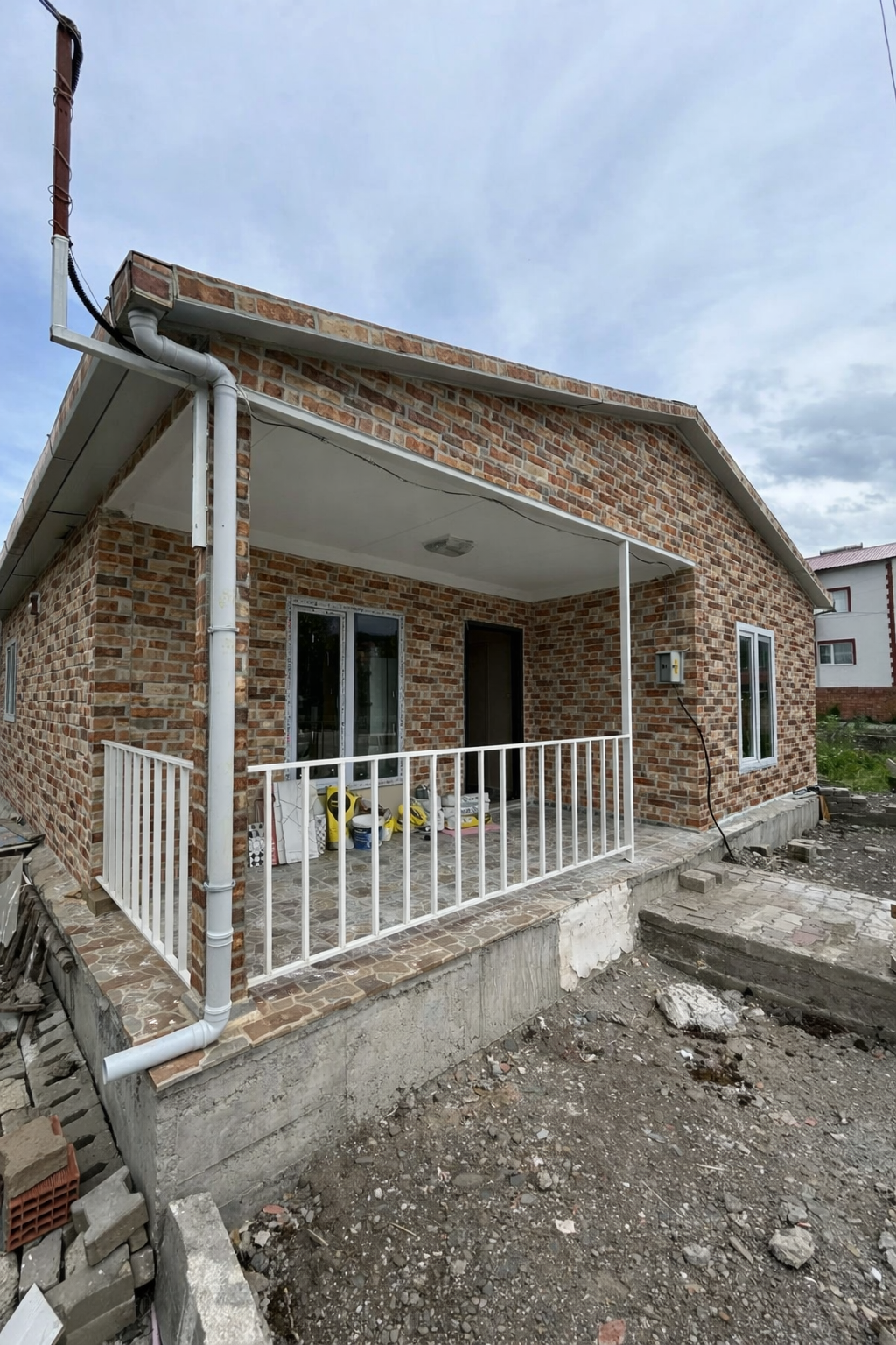 Adıyaman tek kat kaplamalı prefabrik ev ön cephe